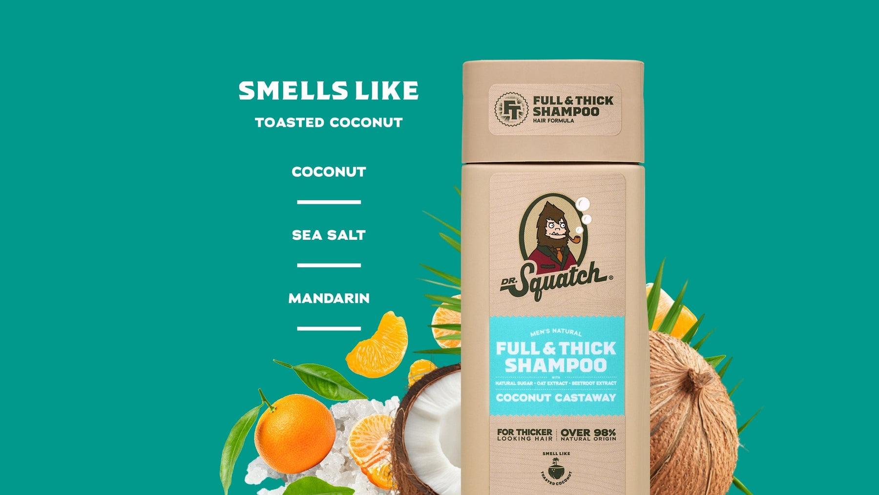 Dr. Squatch Hair Care Kit + Free Scalp Scrubber | Full & Thick Shampoo | Moisturizing Conditioner | Natural Products for Men - Easy Carry