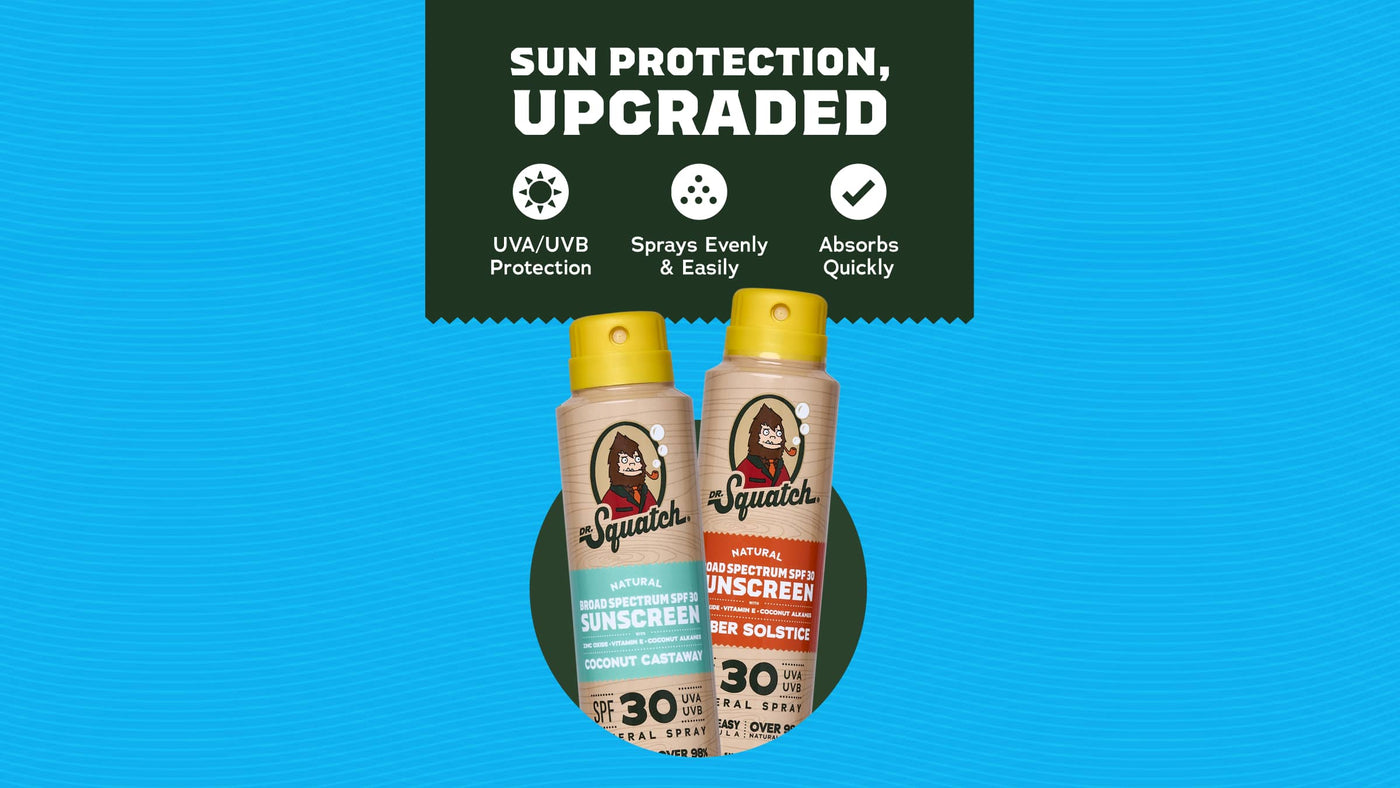 Dr. Squatch Spray Sunscreen 2-Pack | SPF 30 UVA/UVB Protection | Non-Greasy Mineral Sunscreen for Men - Sunny Cover