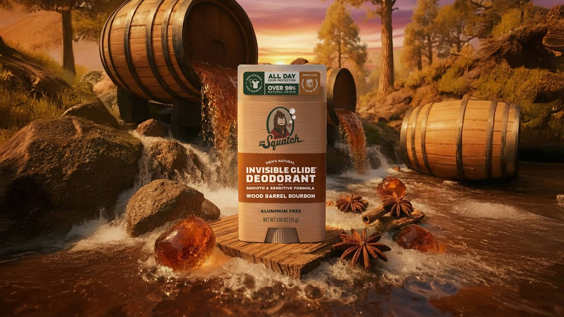 Wood Barrel Bourbon Invisible Glide Deodorant - Classic Blend